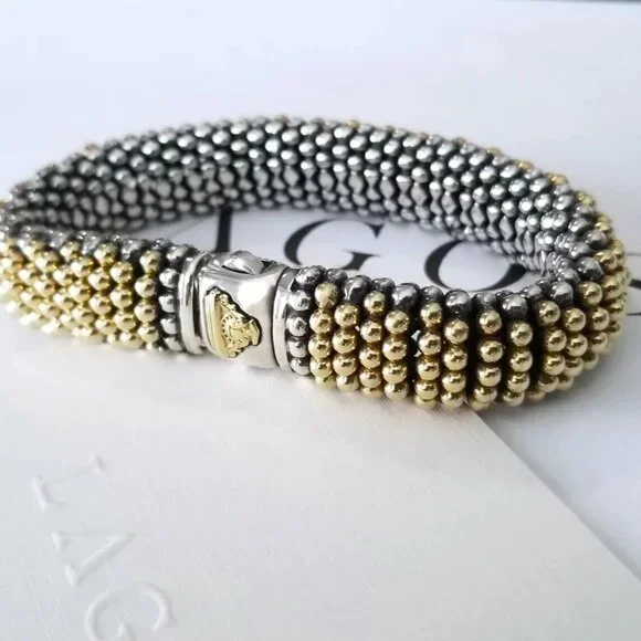 SOLD - LAGOS *ULTRA RARE* 15mm LUX Caviar 18K Gold Bracelet - PRISTINE $3850 - Picture 7 of 8
